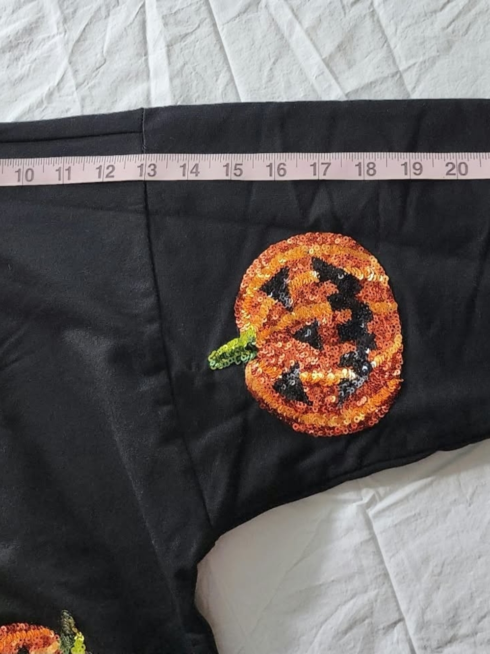 BIBI Black & Orange 'Pumpkin' Sequin Halloween Thin Long Sleeve 🎃 Small - Picture 9 of 11